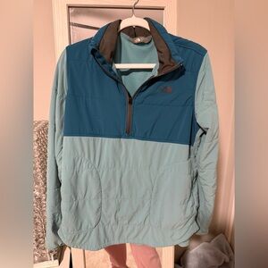 The North Face Insulated Quarter Zip Pullover Jacket Women’s Large Blue Green